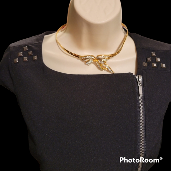 NWOT Suzy Shier S Dress Mini Black with Diagonal Zipper and Studs on Shoulders - Picture 10 of 14